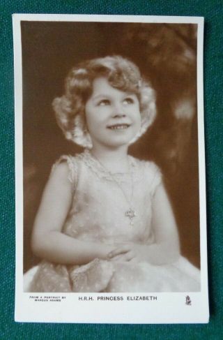 Antique Royal Postcard Queen Elizabeth Ii As A Young Girl Tuck 