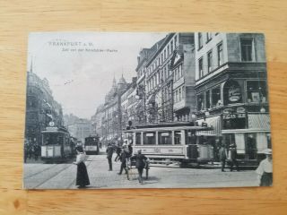 Germany Frankfurt Konztabler Wache Street Scence Trams Postal History 1906