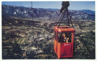 Skyway Cable Car Overlooking Estes Park Village Co Postcard - Colorado