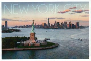 York City Statue Of Liberty One World Trade Center Etc.  Ny - Modern Postcard