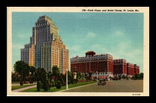 Dr Jim Stamps Us Park Plaza Hotel Chase St Louis Linen Postcard Missouri