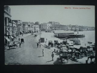Vintage Black & White Post Card Sliema Landing Place,  Malta