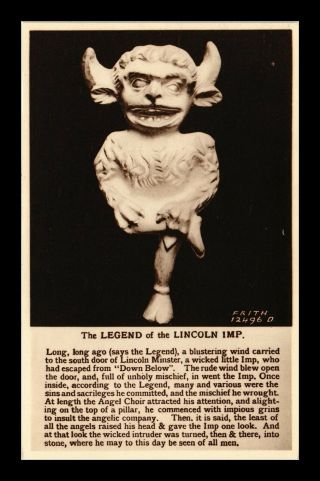Dr Jim Stamps Legend Of The Lincoln Imp United Kingdom Topical Postcard