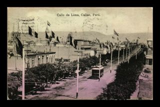 Dr Jim Stamps Lima Street Callao Peru View Postcard