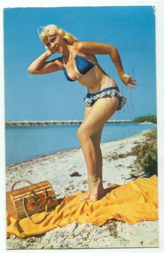 Pin - Up Bathing Suit Beach Beauty Girl Vintage Postcard