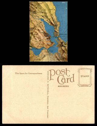 Mayfairstamps California Pc 1900s Map San Francisco Bay Ed Mitchell Postcard Wwb