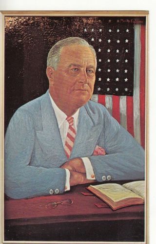 Fdr Franklin D.  Roosevelt - U S President By Morris Katz - Vintage 1966 Postcard