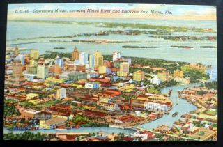 1940 Downtown Miami,  Miami River And Biscayne Bay,  Miami,  Florida