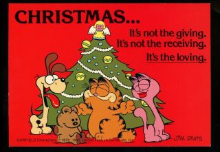 Comics Postcard Garfield Cat Jim Davis Us Odie Pooky Arlene Christmas