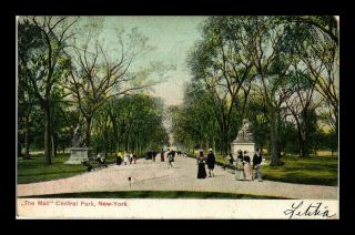 Us Postcard The Mall Central Park York City Landmark