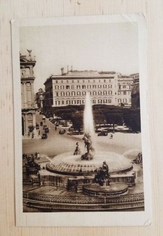 White Border Postcard,  Grand Hotel,  Piazza Esedra,  Rome,  Italy,  Vatican Postage