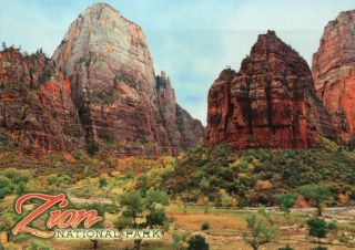 Zion National Park Utah,  The Great White Throne,  Navajo Sandstone,  Ut - Postcard