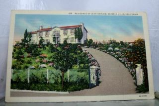 California Ca Jean Harlow Home Beverly Hills Postcard Old Vintage Card View Pc