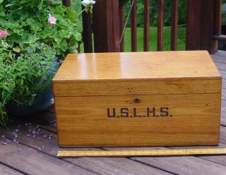 Old Maine Signed Lighthouse Medicine Chest Uslhs Uslh As Found