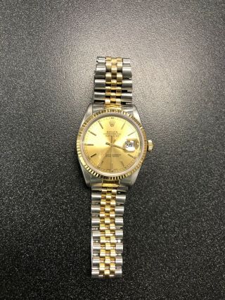 Rolex Datejust 18k Two - Tone 36mm Jubilee Bracelet Watch 16013
