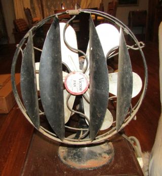 Antique Rca Victor Breeze Spreader Electric Metal Table Industrial Fan Retro
