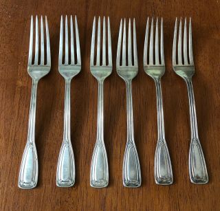 6 Tiffany & Co Sterling Silver Lunch Forks 7 " St Dunstan 3 W/ Monogram,  3 W/o