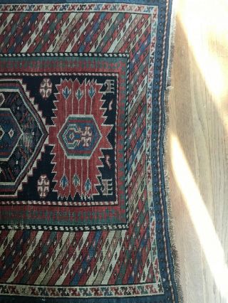 Antique Caucasian Kazak Rug Size 3.  5’ x 5.  5’ 6