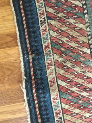 Antique Caucasian Kazak Rug Size 3.  5’ x 5.  5’ 7
