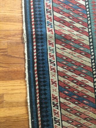 Antique Caucasian Kazak Rug Size 3.  5’ x 5.  5’ 9