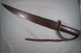 Large Antique Civil War Confederate D Guard Bowie Knife,  21 ",  Wood Grip,  Csa,  Rare