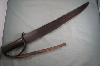 Large Antique Civil War Confederate D Guard Bowie Knife,  21 