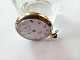 Antique,  Cyprus pocket watch.  Swiss 1930s Helvetia movt.  Wadsworth Platold case. 2