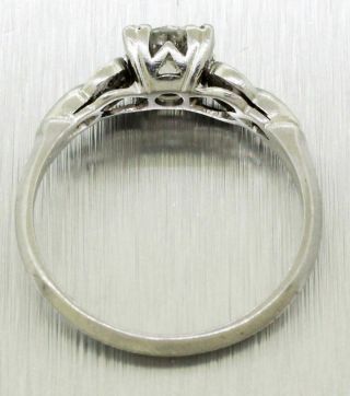 1920s Antique Art Deco Platinum 0.  70ctw G/VS1 Round Diamond Engagement Ring 5