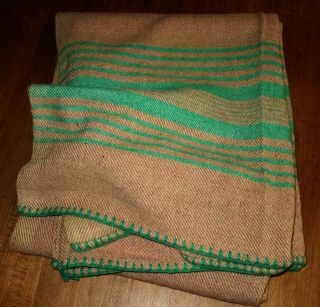 (n25) : Antique Organic Wool Homespun Blanket 2 - Panel Center Seam