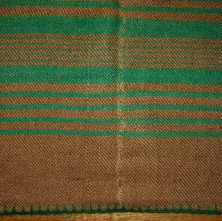 (N25) : Antique Organic Wool Homespun Blanket 2 - Panel Center Seam 2