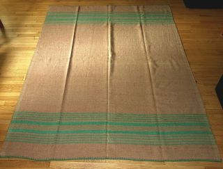 (N25) : Antique Organic Wool Homespun Blanket 2 - Panel Center Seam 3
