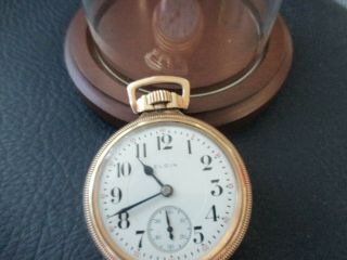 Vintage Elgin Pocket Watch 21 Jewel 10k Gold Filled Case B W Raymond 5 positions 3