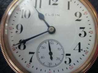 Vintage Elgin Pocket Watch 21 Jewel 10k Gold Filled Case B W Raymond 5 positions 5