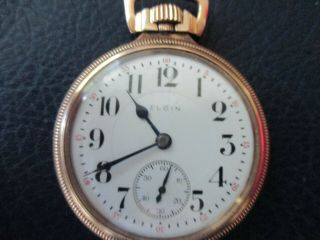 Vintage Elgin Pocket Watch 21 Jewel 10k Gold Filled Case B W Raymond 5 positions 6