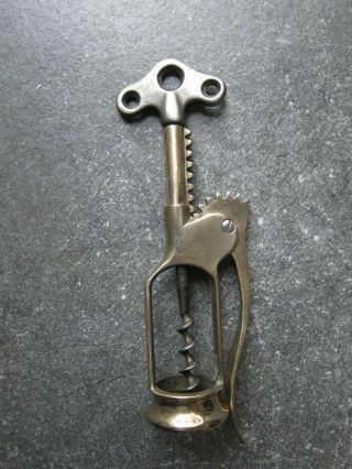 Antique V.  Rousseau,  Le Parfait Single Lever Brass Frame Corkscrew