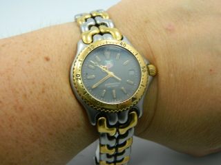 Vintage Silver/Gold Tone Men ' s Tag Heuer Professional Water Resistant Watch M 6