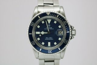 Vintage Tudor Prince Oyster Date Submariner 9411/0 Snow Flake Blue Dial 1970s