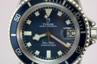 Vintage Tudor Prince Oyster Date Submariner 9411/0 Snow Flake Blue Dial 1970s 2