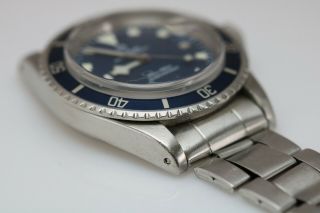Vintage Tudor Prince Oyster Date Submariner 9411/0 Snow Flake Blue Dial 1970s 8