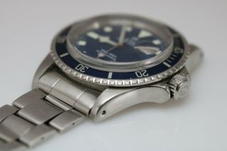Vintage Tudor Prince Oyster Date Submariner 9411/0 Snow Flake Blue Dial 1970s 9