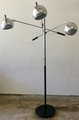 Vtg Mcm Sonneman Triennale Style Chrome Eyeball Floor Lamp