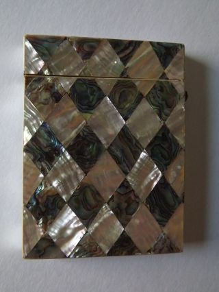 Antique - Mother Of Pearl And Abalone - Card Case