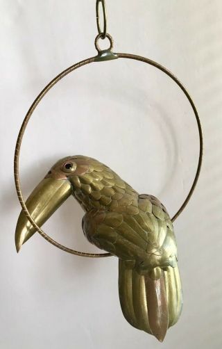 Vintage Mcm Sergio Bustamante Style Copper Brass Toucan Bird