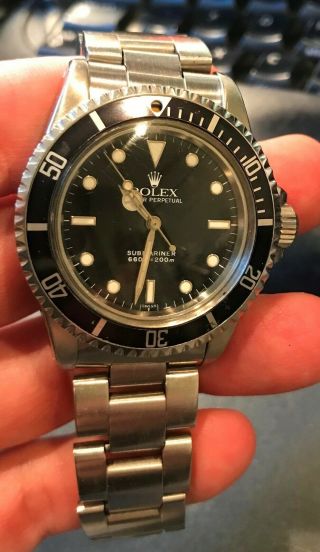 Rolex Vintage 5513 Oyster Perpetual Submariner Circa 1989 40mm Stainless Steel