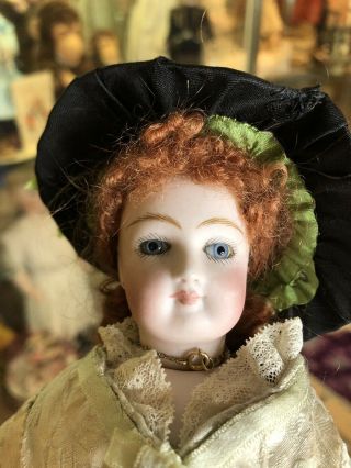 12” Antique FG Francois Gaultier French Fashion Doll In Fabulous Dress Red Wig 11