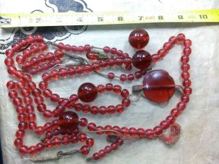 Antique Chinese Red Peking Glass Beads