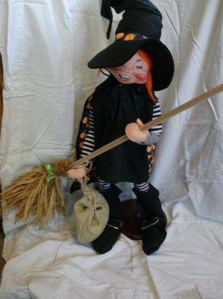Vintage 1993 Annalee (30 ") Mobility Halloween Red Head Witch Doll
