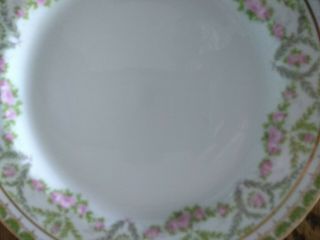 Antique Jean Pouyat (J.  P.  L) Limoges France Hand Painted Floral Plate Pink Green 5