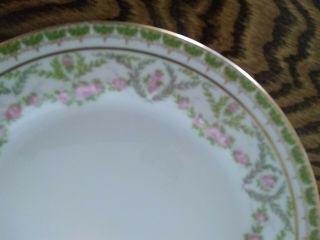Antique Jean Pouyat (J.  P.  L) Limoges France Hand Painted Floral Plate Pink Green 6