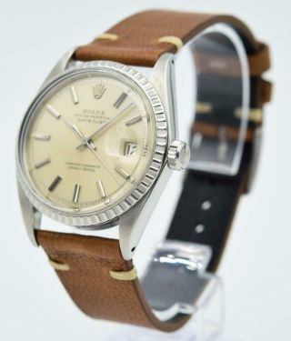 Vintage Rolex Datejust - 1603 - Silver Dial with Brown Leather Strap - 36mm 1967 2